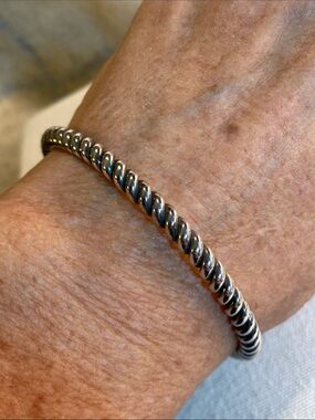 Silpada B1614 Sterling Silver Rope Bangle 32.4g Retired